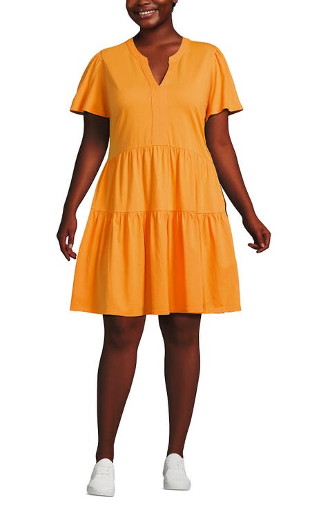 Cotton Jersey Tiered Mini Dress