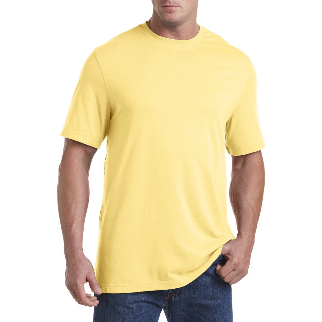 Harbor Bay By Dxl Big & Tall Moisture-wicking Jersey T-shirt In Yellow
