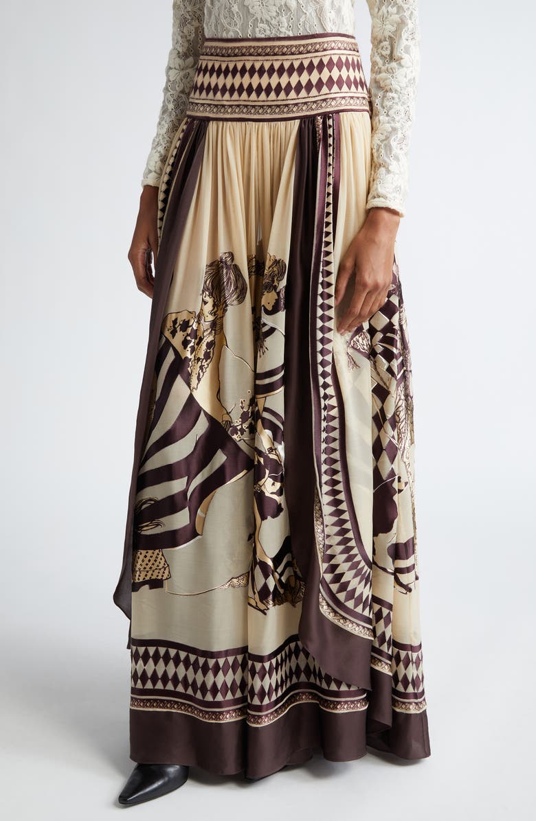 Zimmermann Illustration Otto Jacquard Pleated Maxi Skirt, Alternate, color, 