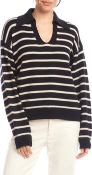Karen Kane Stripe Polo Sweater
