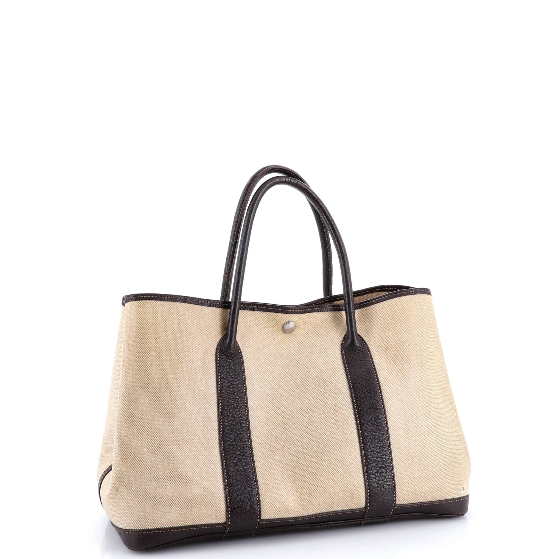 Pre-Owned Hermes Garden Party Tote Toile and Leather 36, Alternate, color, Ecru