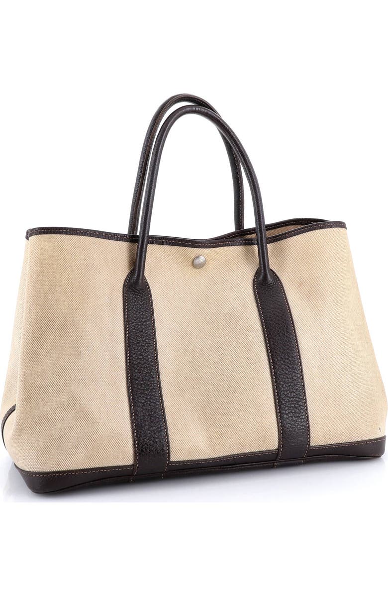 Pre-Owned Hermes Garden Party Tote Toile and Leather 36, Alternate, color, Ecru