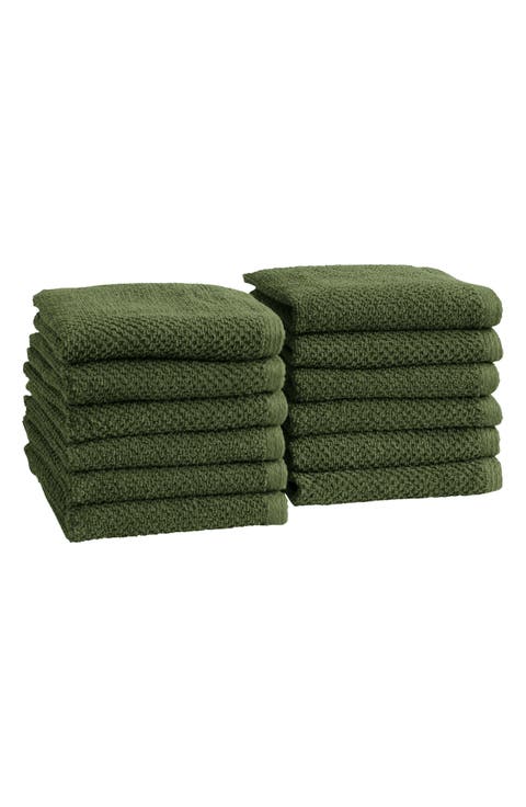 Cotton 12-Pack Textured Washcloths