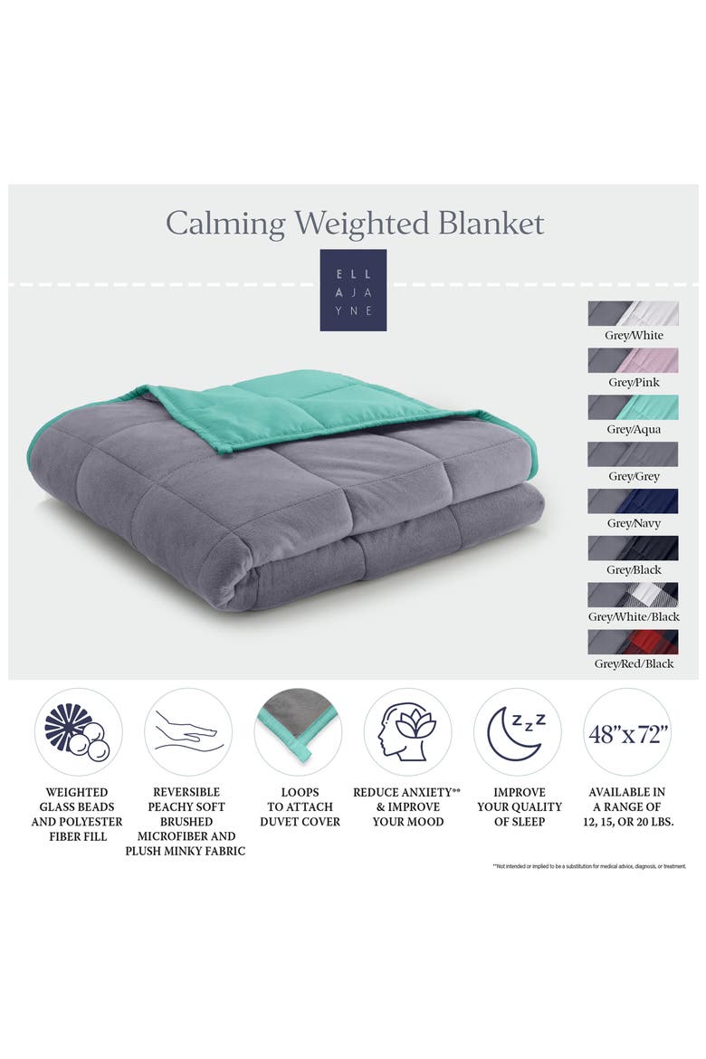 Weighted Blanket - 12 lbs., Alternate, color, AQUA
