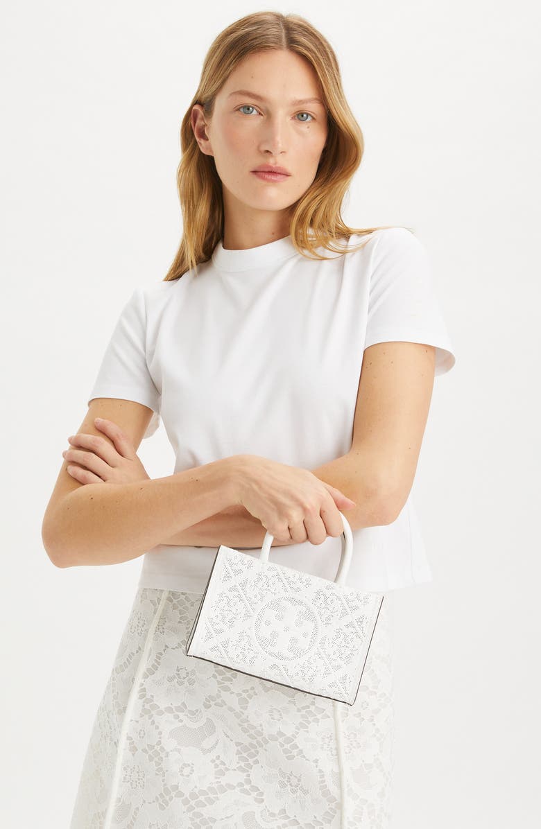 Tory Burch Mini Ella Peforated Bio Tote, Alternate, color,