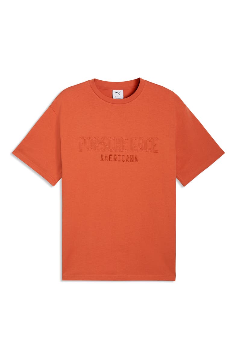 PUMA Porsche Legacy Lifestyle Cotton Graphic T-Shirt, Main, color, Amarena