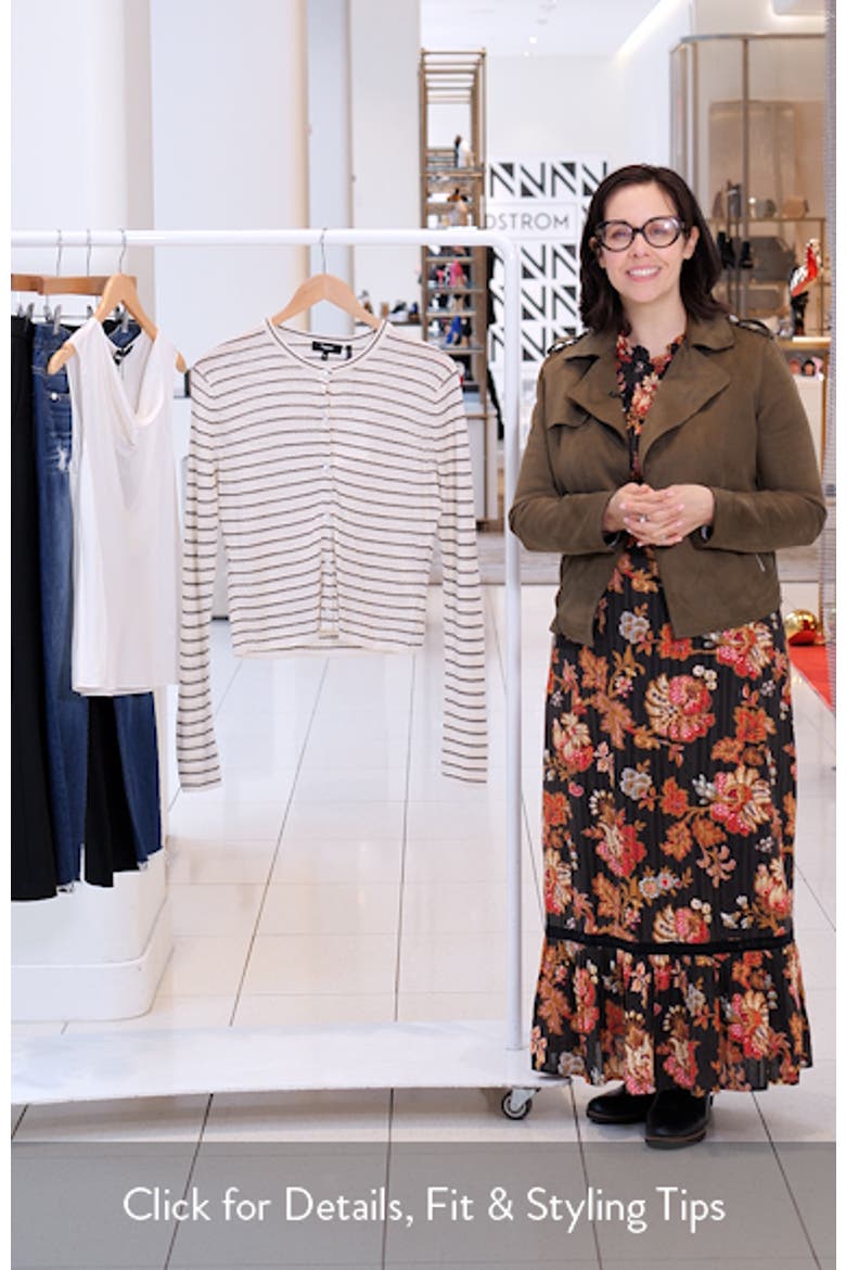 Stripe Crop Linen Blend Cardigan video