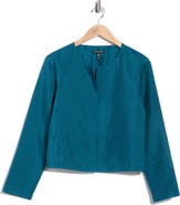 Eileen Fisher Round Neck Quilted Silk Jacket