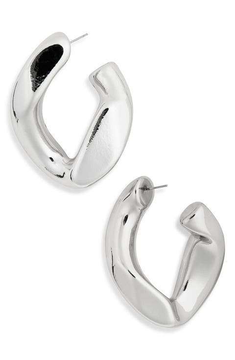 Chunky Abstract Hoop Earrings