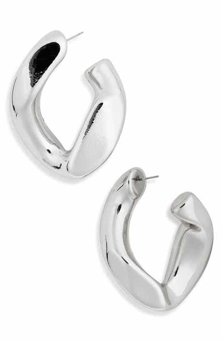 Chunky Abstract Hoop Earrings