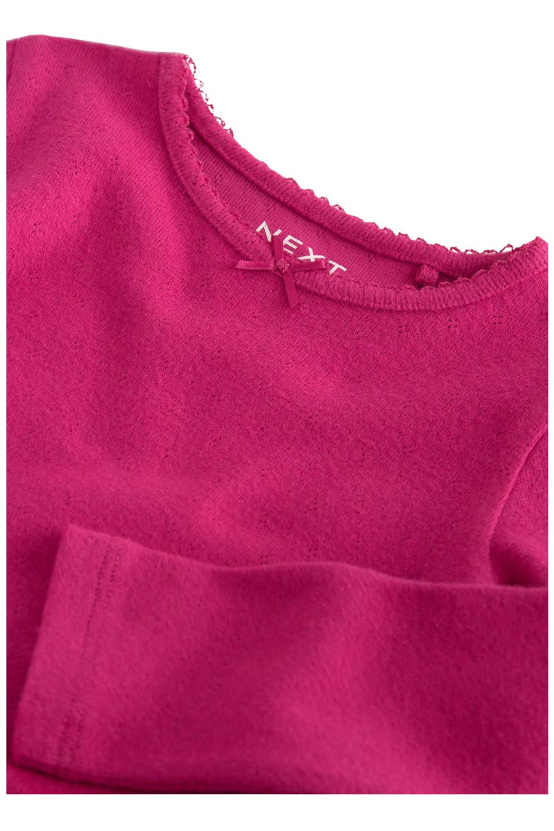 Kids' Long Sleeve Cotton Pointelle Top, Alternate, color, PINK