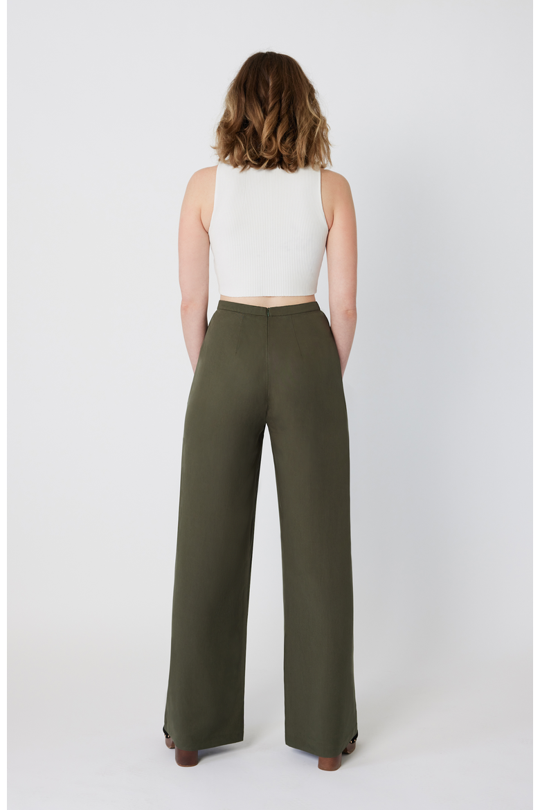 The Tall Wide Leg Pant For Full Hips, Alternate, color, Olive