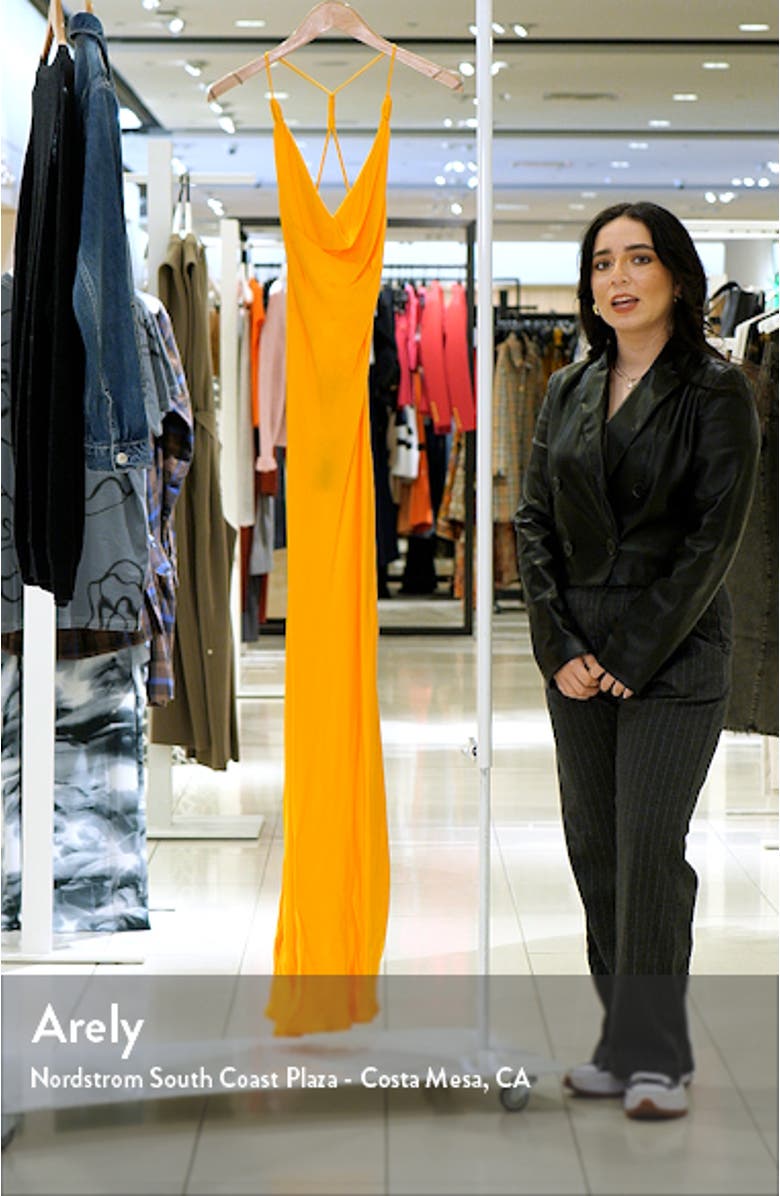 Cowl Neck Satin Slipdress, sales video thumbnail