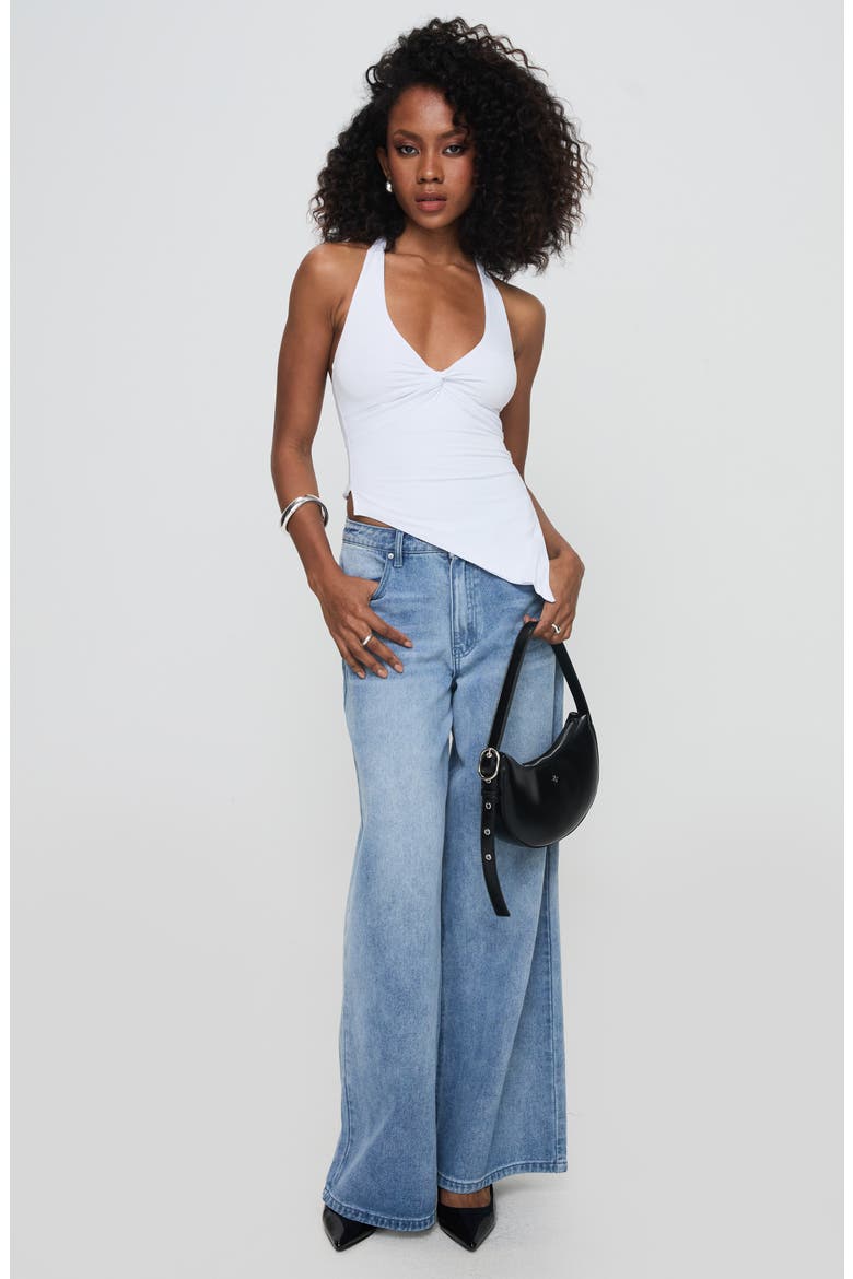 Chilli Asymmetric Halter Top, Alternate, color, WHITE