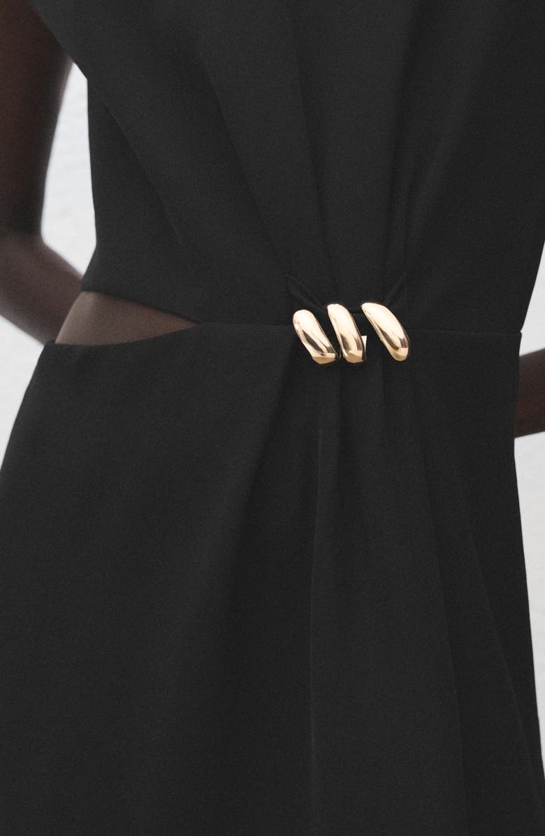 MANGO Hardware Detail Dress, Alternate, color, Black