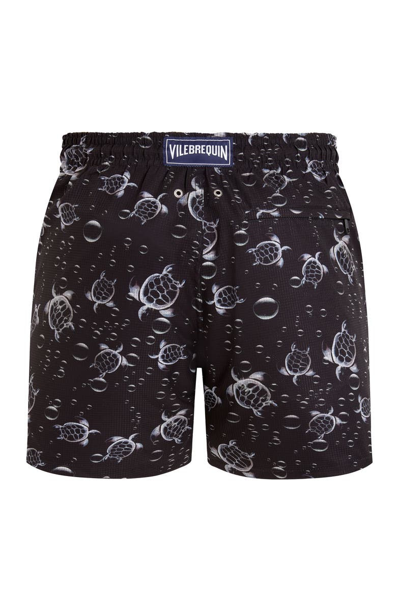 Vilebrequin Men Micro-Perforated Ultra-light and packable Swim Shorts Bubble Turtles 3D, Alternate, color, Black