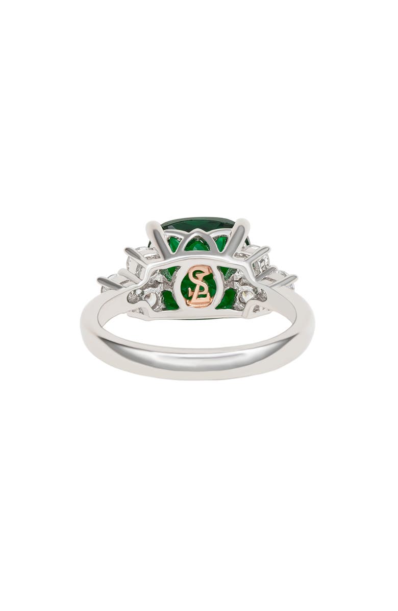 SUZY LEVIAN Cushion Cut Cubic Zirconia Engagement Ring, Alternate, color, Green