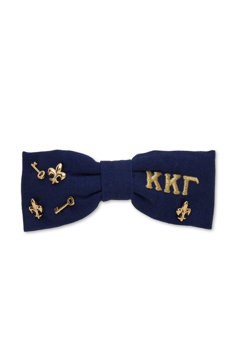 Lele Sadoughi Kappa Kappa Gamma Riley Bow, Main, color, Kappa Blue 400