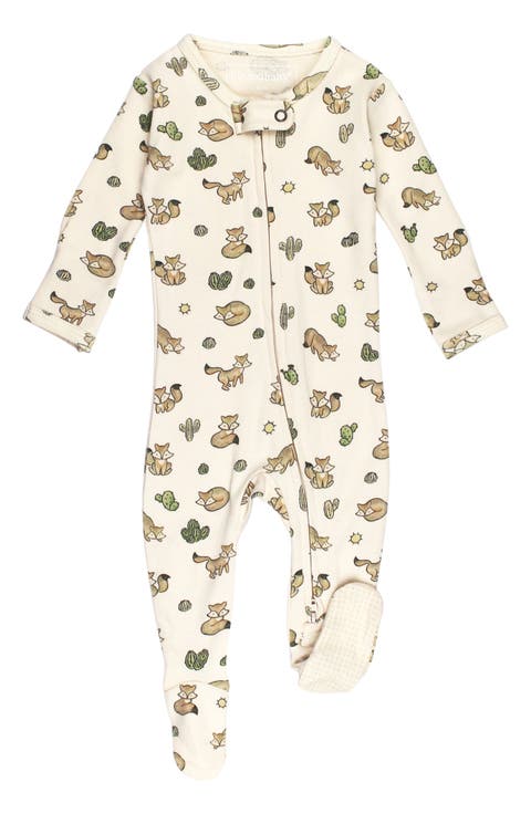 Print Fitted One-Piece Organic Cotton Footie Pajamas (Baby)