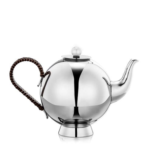 Nick Munro Spheres Tea Infuser Wicker Handle In Silver