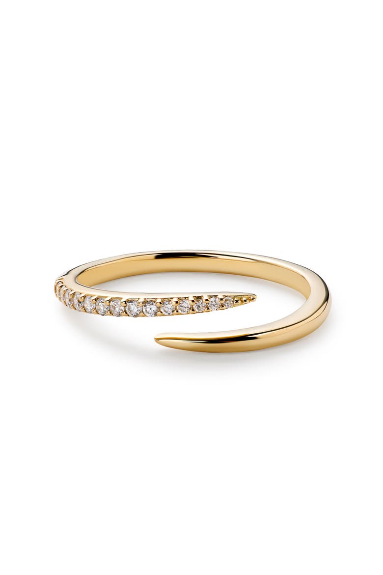 Gold Band Ring - Diamond Bypass Ring, Alternate, color, Gold