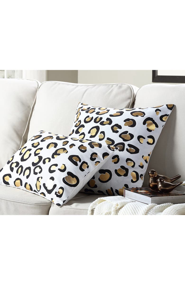 Kensie Metallic Animal Print Pillow, Alternate, color, 