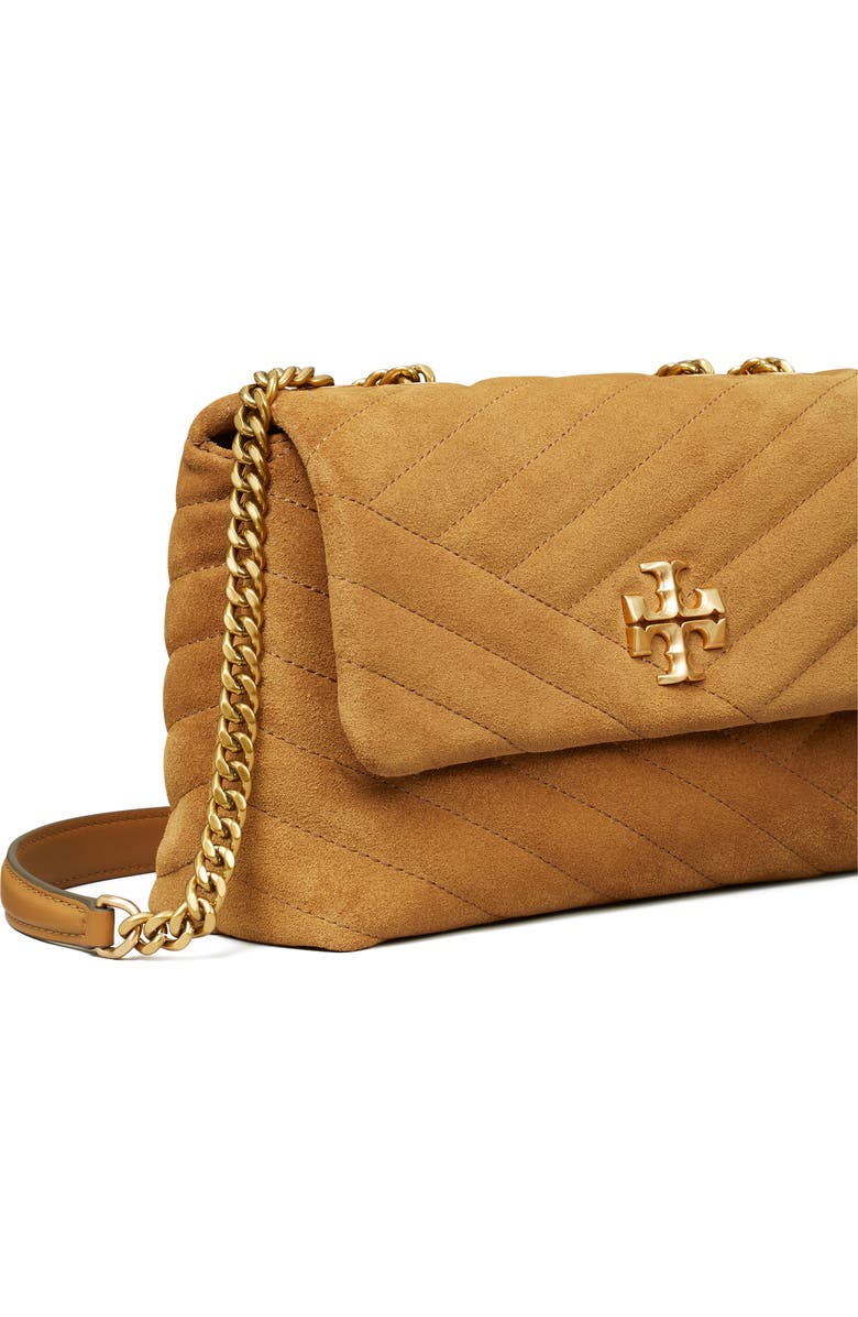 Tory Burch Small Kira Moto Quilted Suede Convertible Shoulder Bag, Alternate, color,