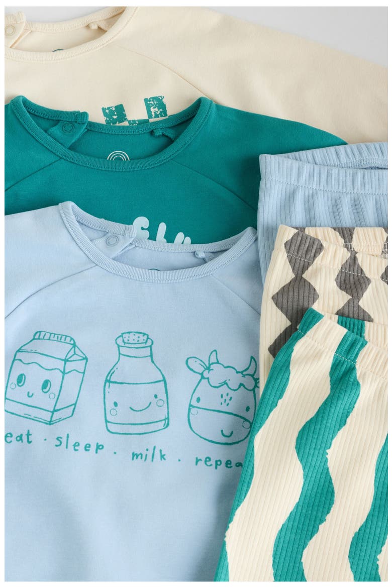 6-Pack Milk Club Assorted Sweatshirts & Leggings Set, Alternate, color, GREEN