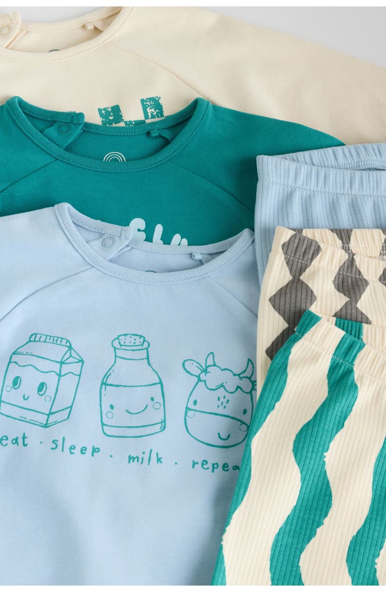 NEXT 6-Pack Milk Club Assorted Sweatshirts & Leggings Set, Alternate, color, Green