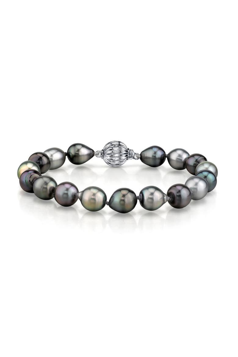 9-10mm Tahitian South Sea Multicolor Drop-Shape Pearl Bracelet - Premier AAAA Quality, Main, color, Multicolor Pearls