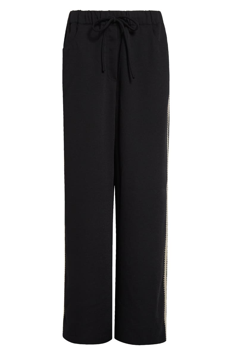 Reiss Inaya Drawstring Straight Leg Pants, Alternate, color, Black