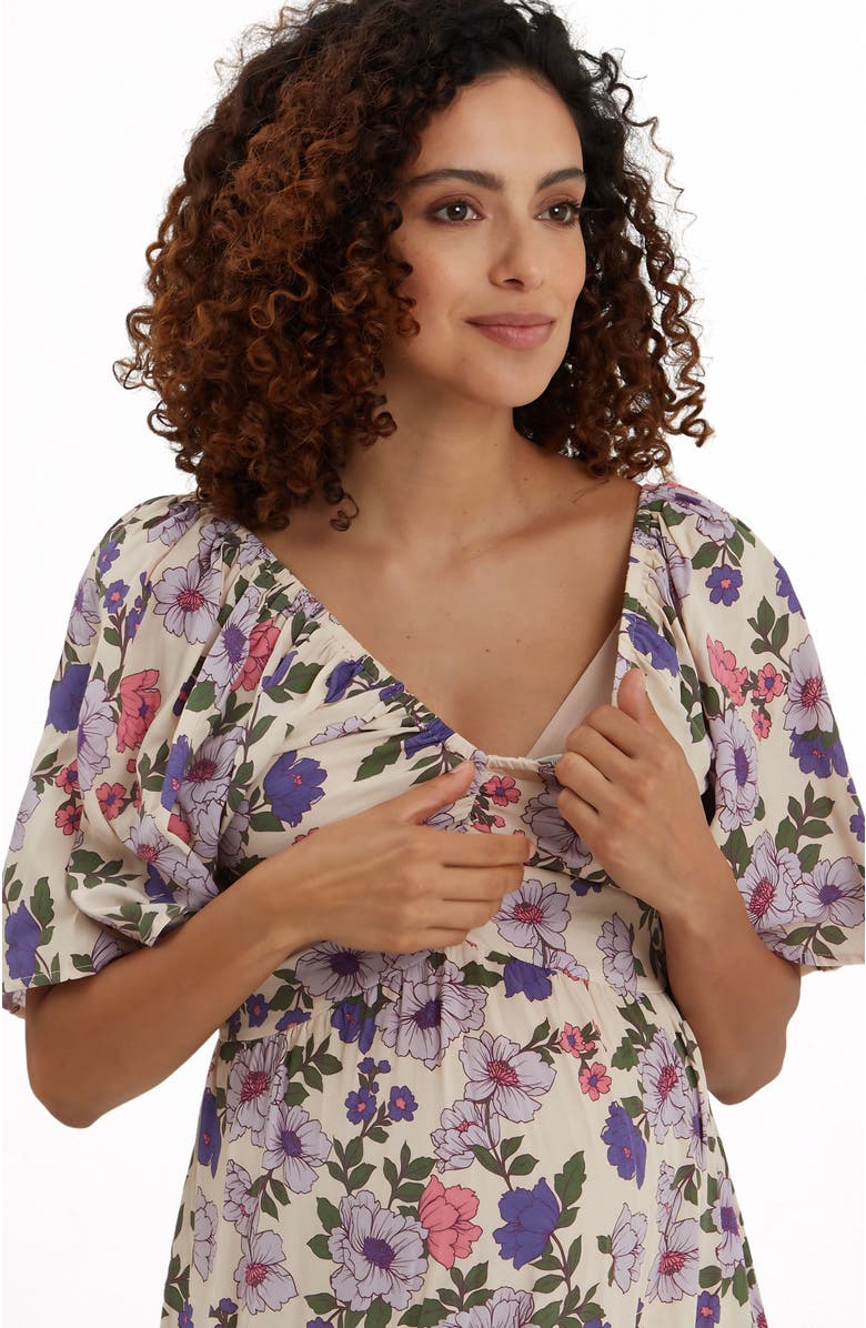 Nom Maternity Gracie Maternity & Nursing Dress, Alternate, color, Printed Floral