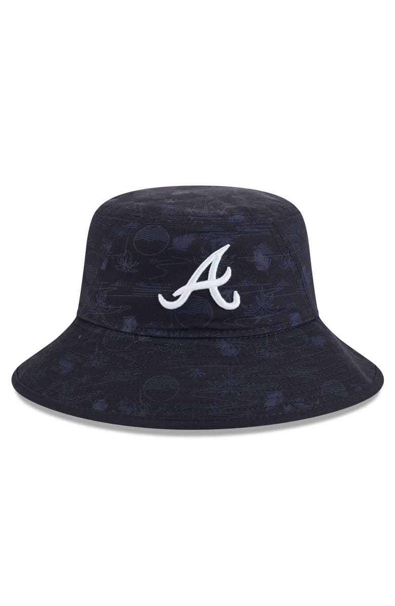 New Era Men's New Era  Navy Atlanta Braves 2025 Spring Training All Over Print Bucket Hat, Alternate, color, 