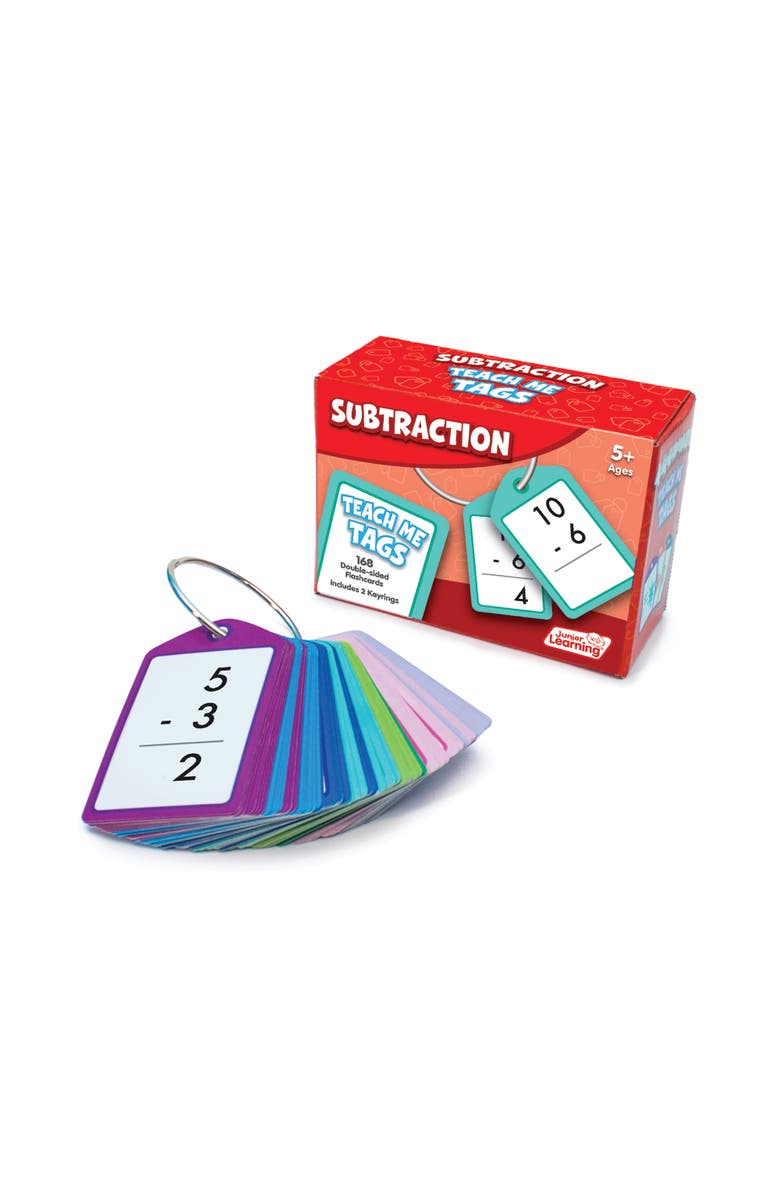 Junior Learning Subtraction Teach Me Tags 168 Educational Flashcards, Main, color, Multicolored