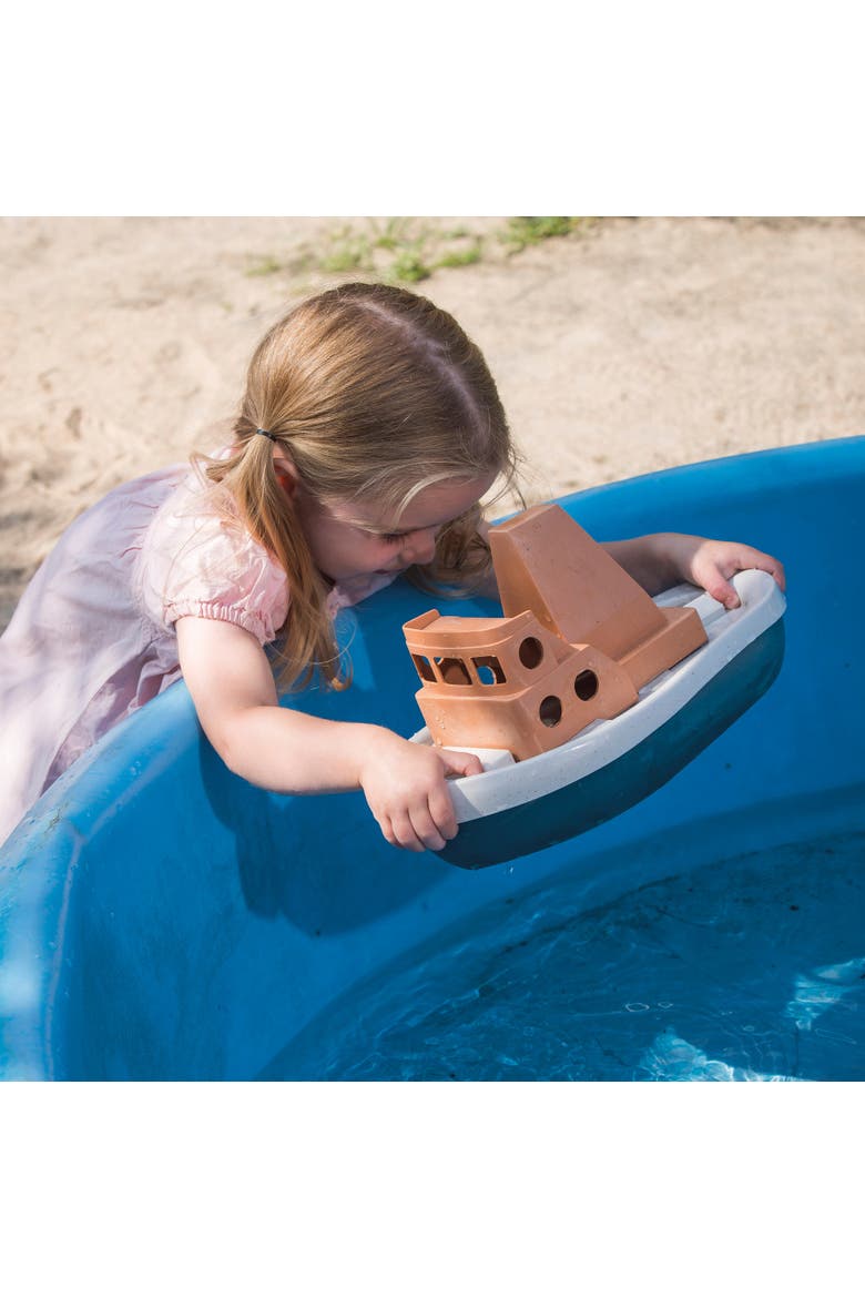 Bio Tuff Tuff Boat Peach & Blue Toy Tug Boat,Ages 2+, Alternate, color, Multicolored