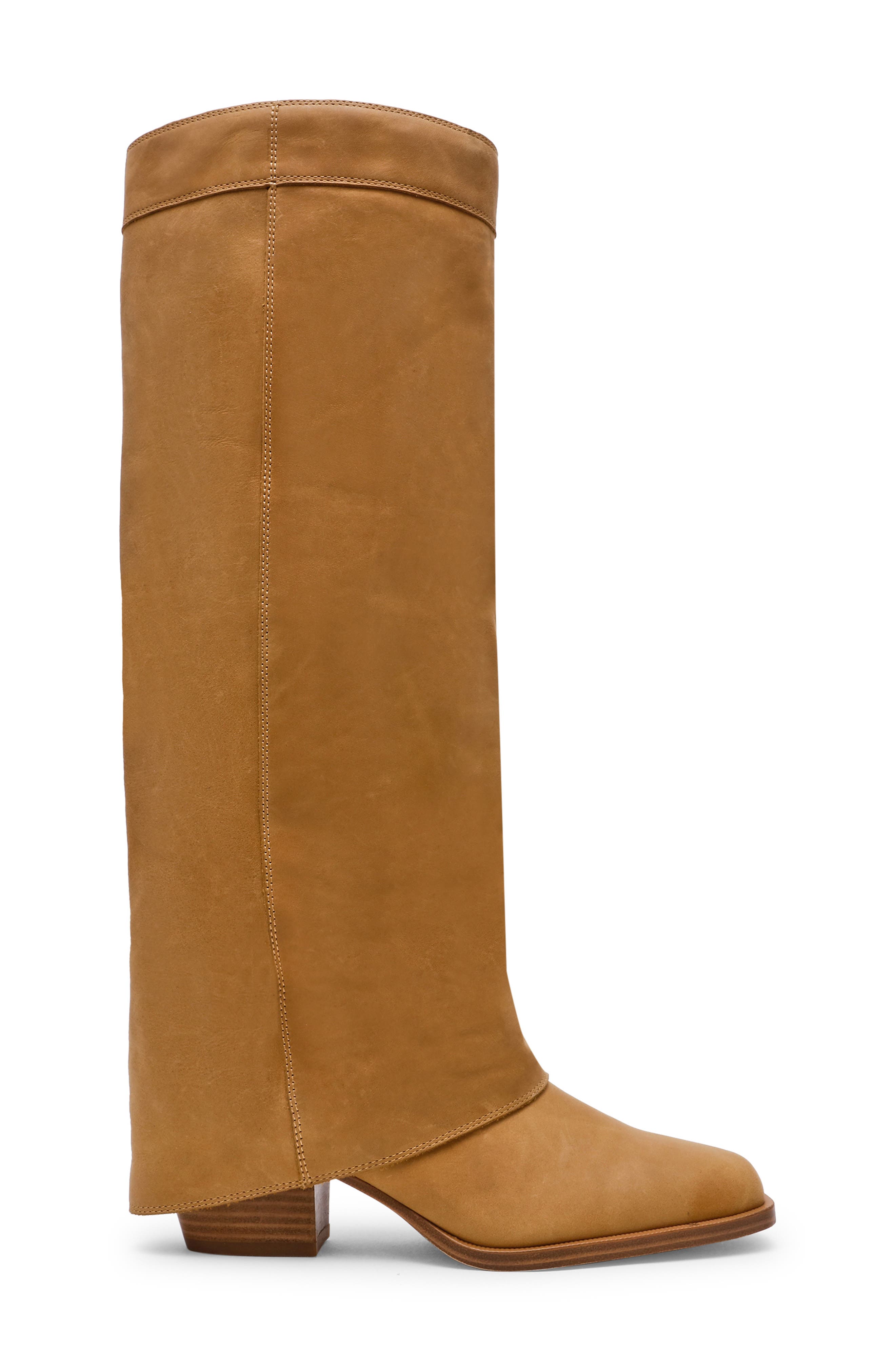 Steve Madden Winnick Foldover Knee High Boot, Alternate, color, Banana Leather
