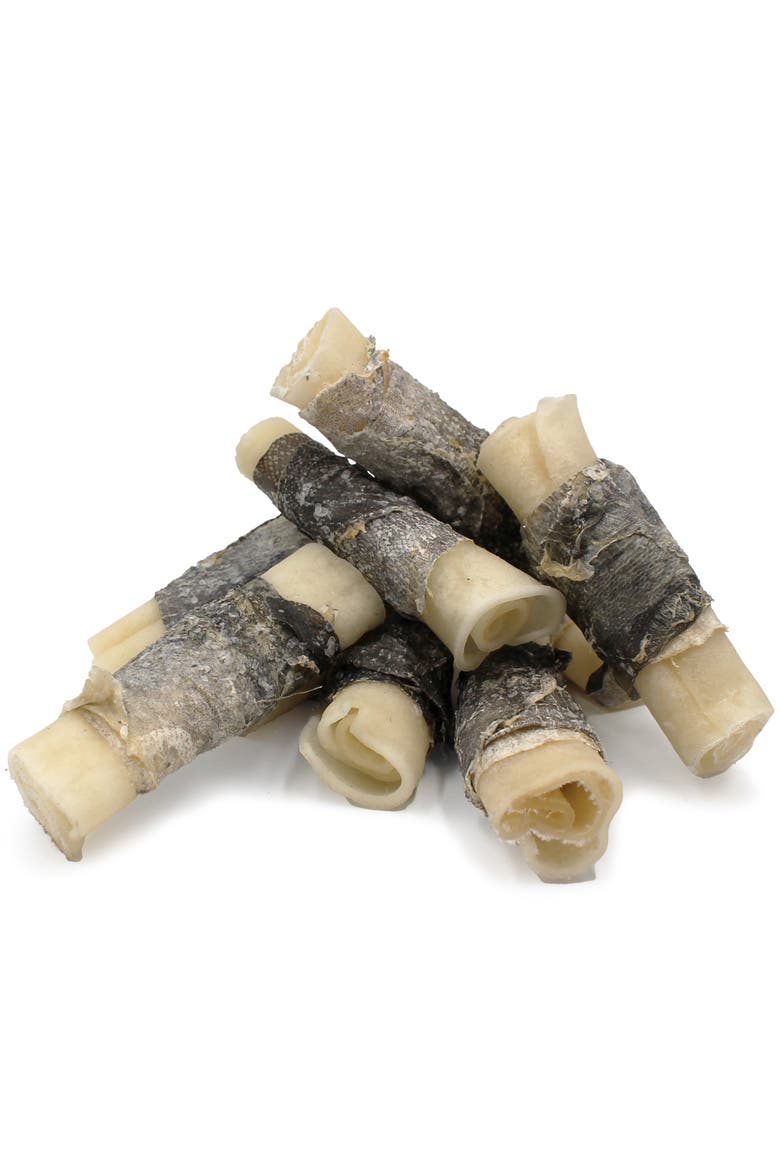 4 Inch Rolled Collagen Stick Beef and Cod Skin, 12 Pack, Alternate, color, Multicolored