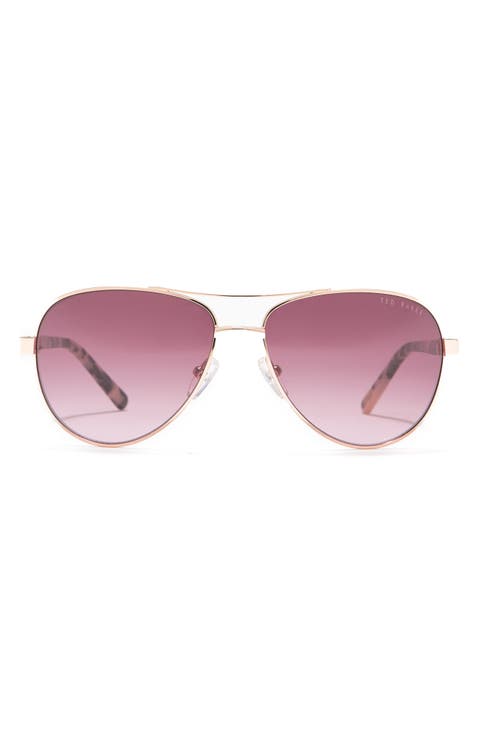57mm Metal Frame Aviator Sunglasses