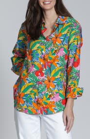 APNY Print Cotton Button-Up Shirt