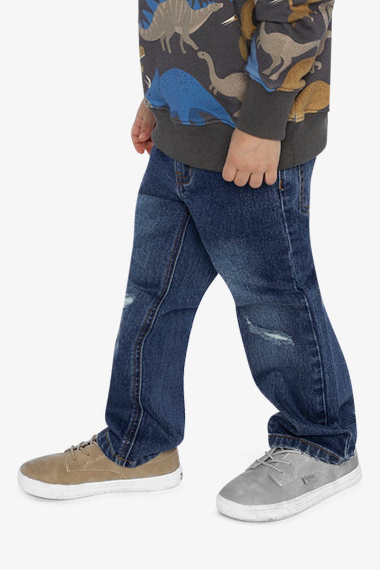 Stretch 5-Pocket Button Zip Fly Jeans, Alternate, color, Navy Blue Denim