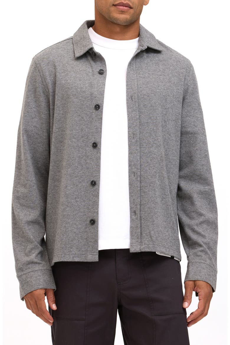 Carter Relaxed Fit Brushed Jacquard Button-Up Shirt, Main, color, HEATHER GREY
