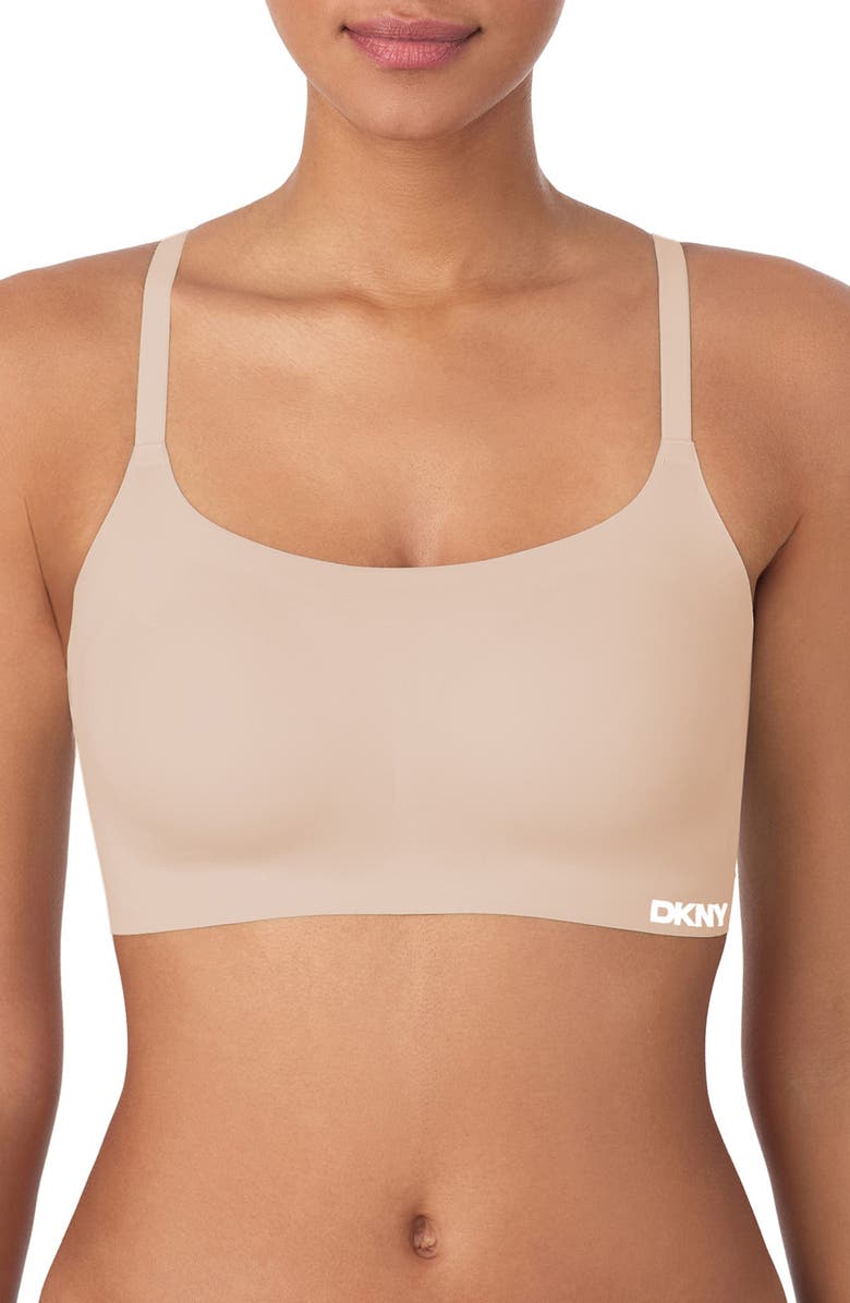 DKNY 2-Pack Laser Cut Scoop Bralettes, Alternate, color, Sand/ Orchid