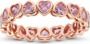 Queen Jewels Sterling Silver Bezel Set Heart Cubic Zirconia Eternity Ring