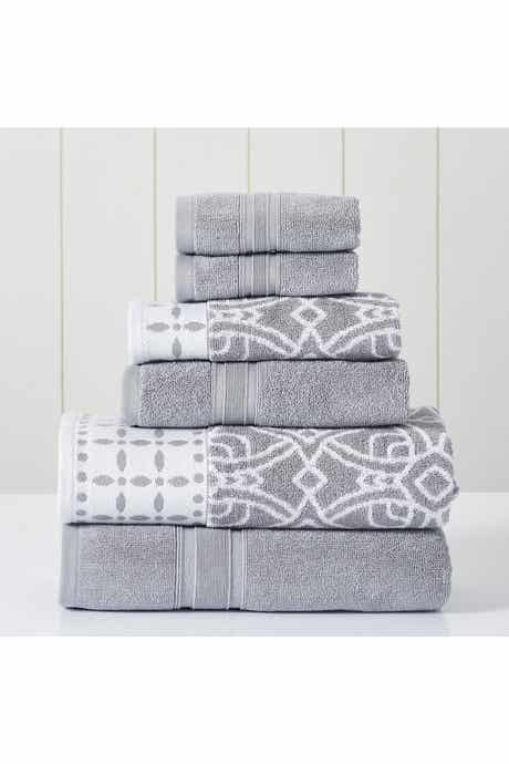 Modern Threads Yarn Dyed Jacquard/Solid Towel 6-Piece Set - Monore Blue