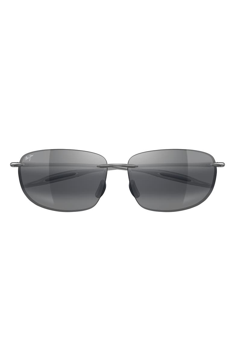 Maui Jim 64mm Oversize PolarizedPlus2<sup>®</sup> Rectangular Sunglasses, Main, color, Grey