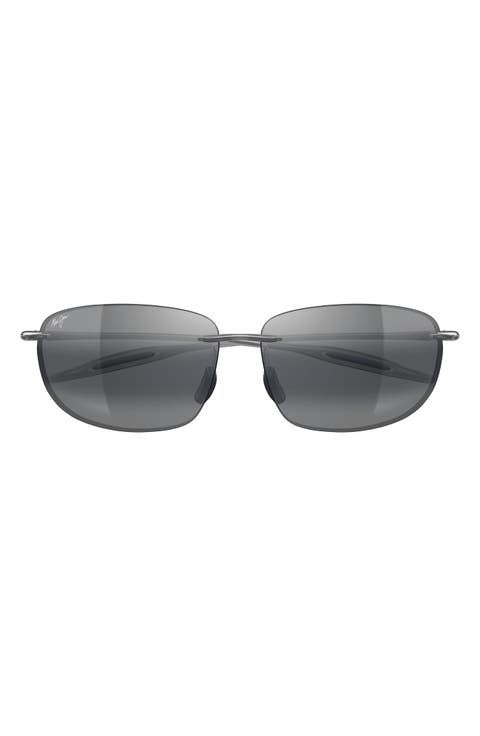 64mm Oversize PolarizedPlus2® Rectangular Sunglasses