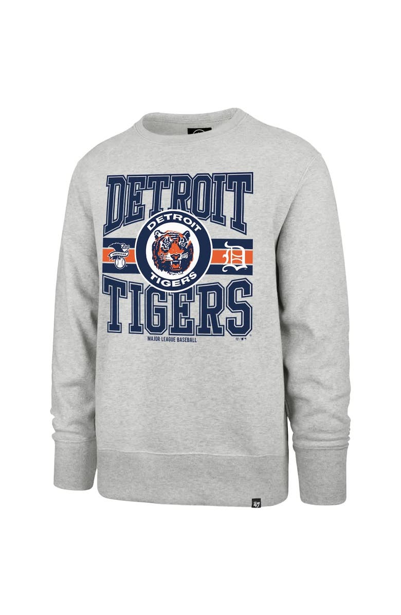 '47 Men's '47  Gray Detroit Tigers Letters Headline Pullover Sweatshirt, Alternate, color, 