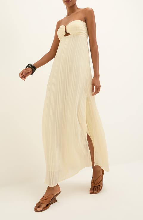 Loly Strapless Cotton Blend Maxi Cover-Up Sundress