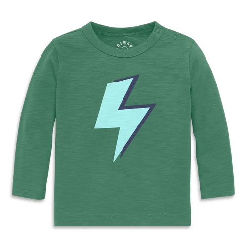 Primary Baby Long Sleeve Bolt Tee In Green