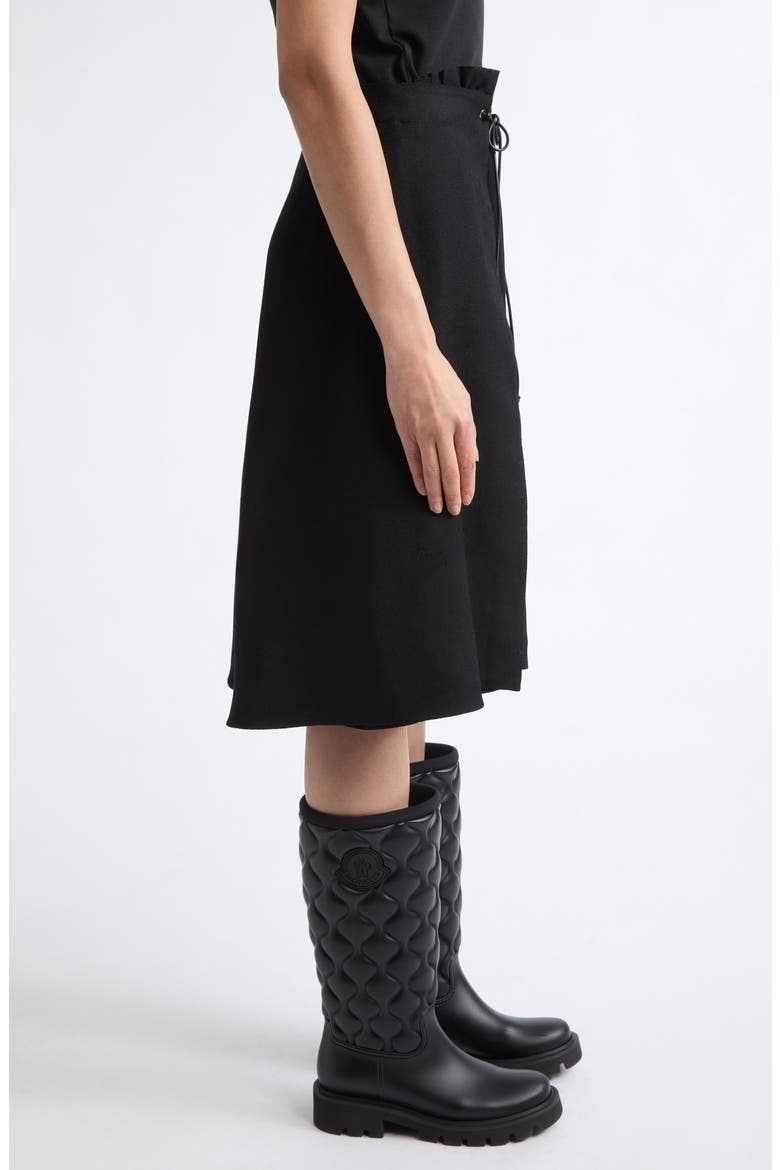 Wool Gabardine Midi Skirt, Alternate, color, BLACK